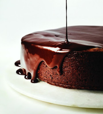 Dark Chocolate Cake with Red Wine Glaze Recipe